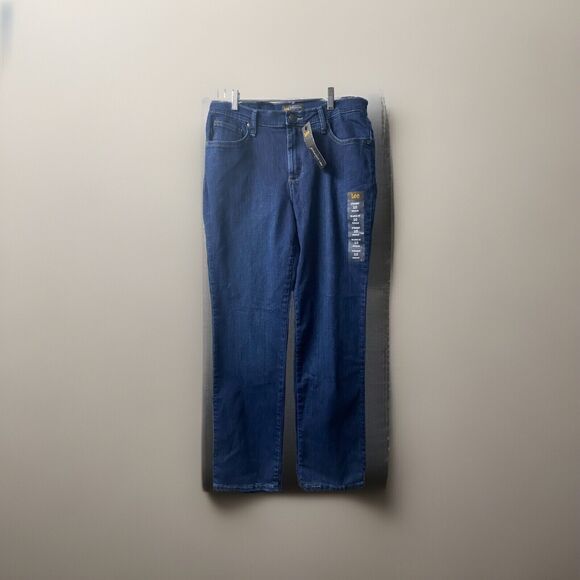 Lee  Relaxed Fit Jeans Womens 10 Straight Blue Denim Mid Rise Dark Wash NWT - Picture 1 of 6